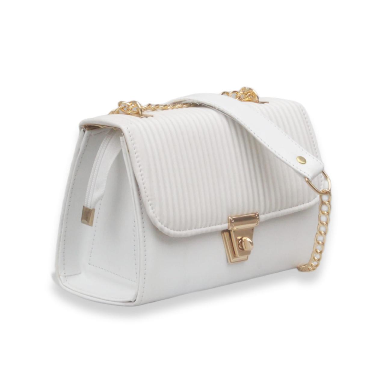 Striped Crossbody Bag (white)